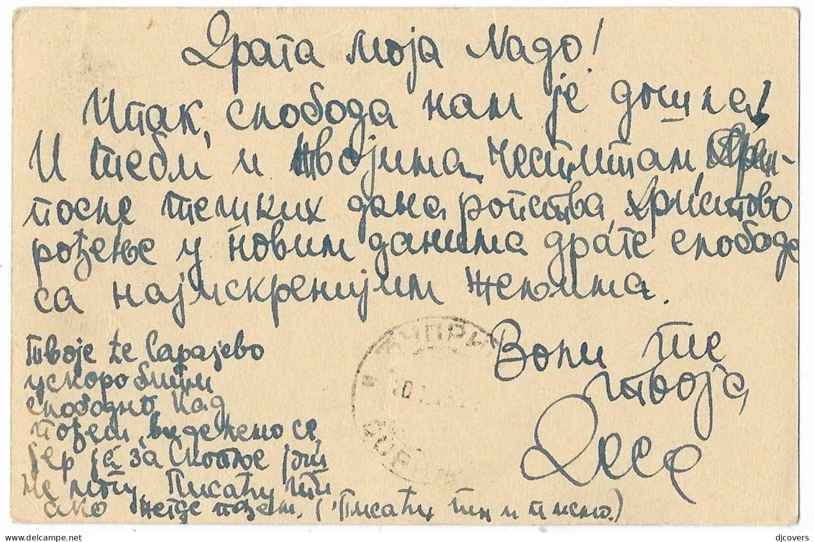 Yugoslavia 1945 January 21st. Senjski Rudnik Censored Postal Stationery Card - Cartas & Documentos