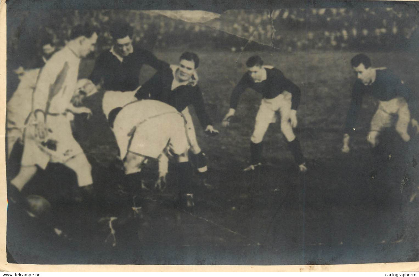 Rugby Themed Vintage Instant Photo Postcard - Rugby