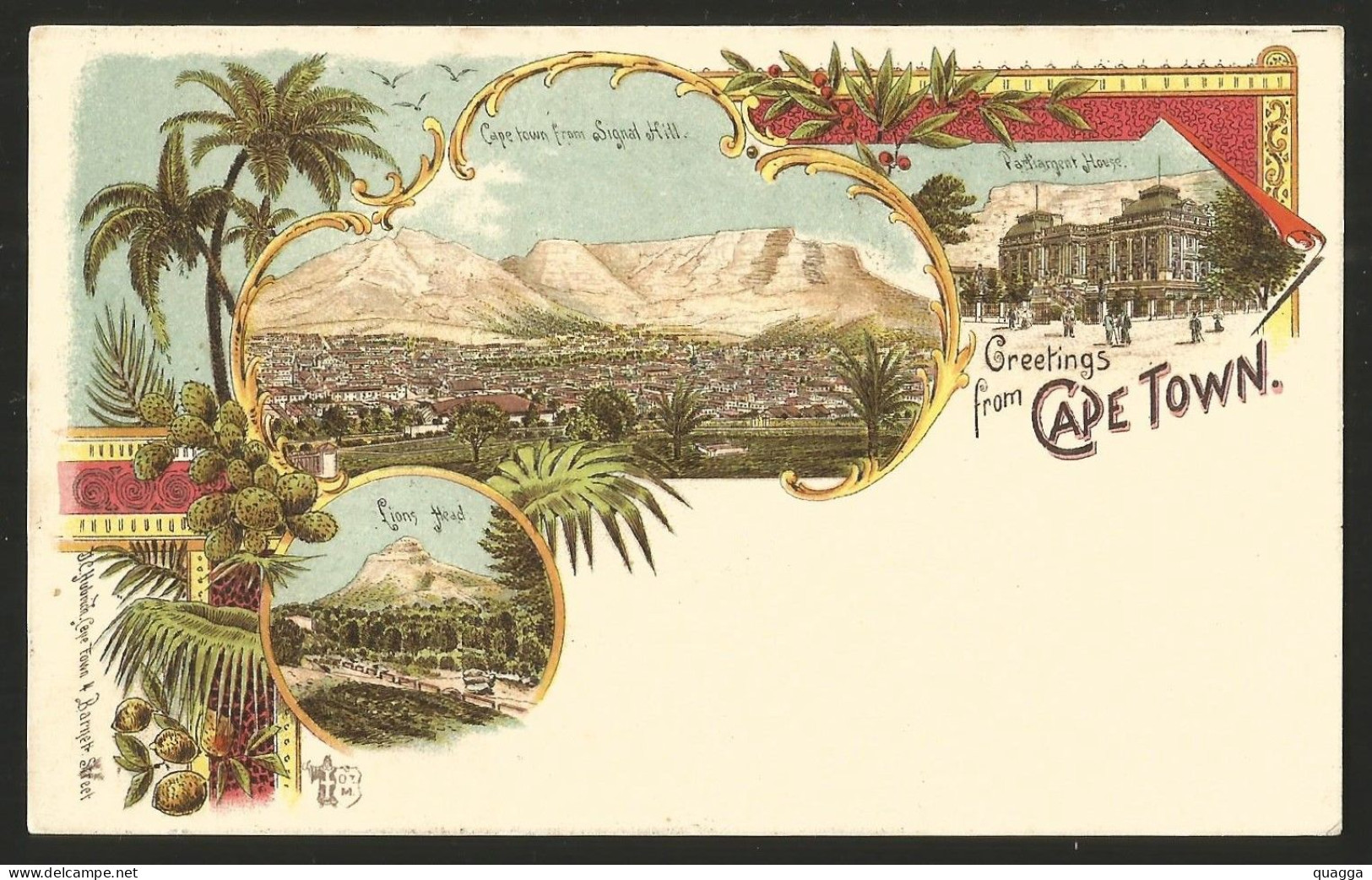 Cape Of Good Hope 1897. Cape Town From Signal Hill / Parliament House / Lions Head. Published By HUBRICH. - Cap De Bonne Espérance (1853-1904)