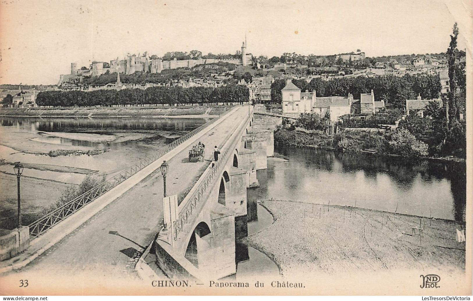 FRANCE - Chinon - Panorama Du Château - Carte Postale Ancienne - Chinon