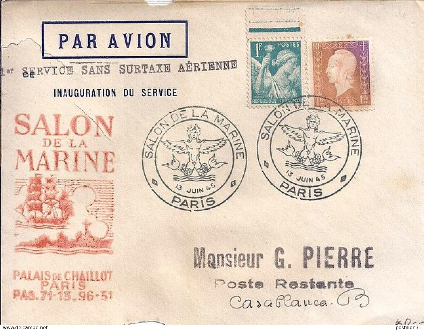 IRIS N° 650/689 S/L. DE PARIS/SALON DE LA MARINE/13.6.45 - 1939-44 Iris