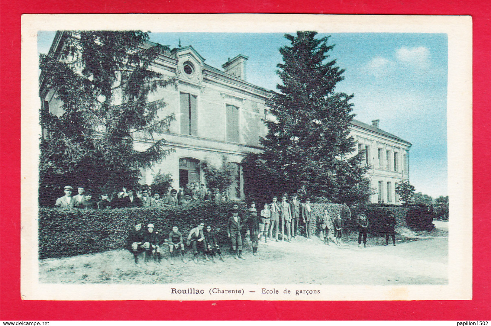 F-16-Rouillac-18A41  L'école De Garçons, Les élèves, Cpa BE - Rouillac