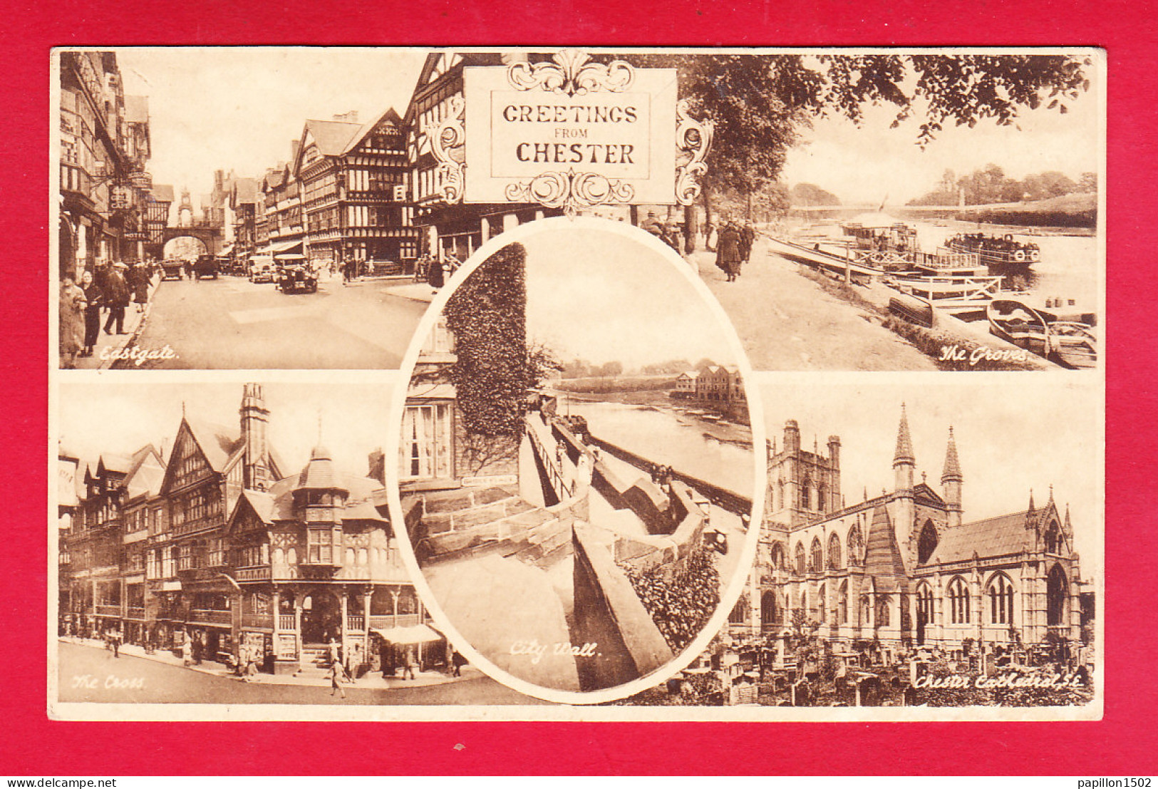E-Royaume Uni-321A41  Greetings From CHESTER, Multivues, Cpa BE - Chester