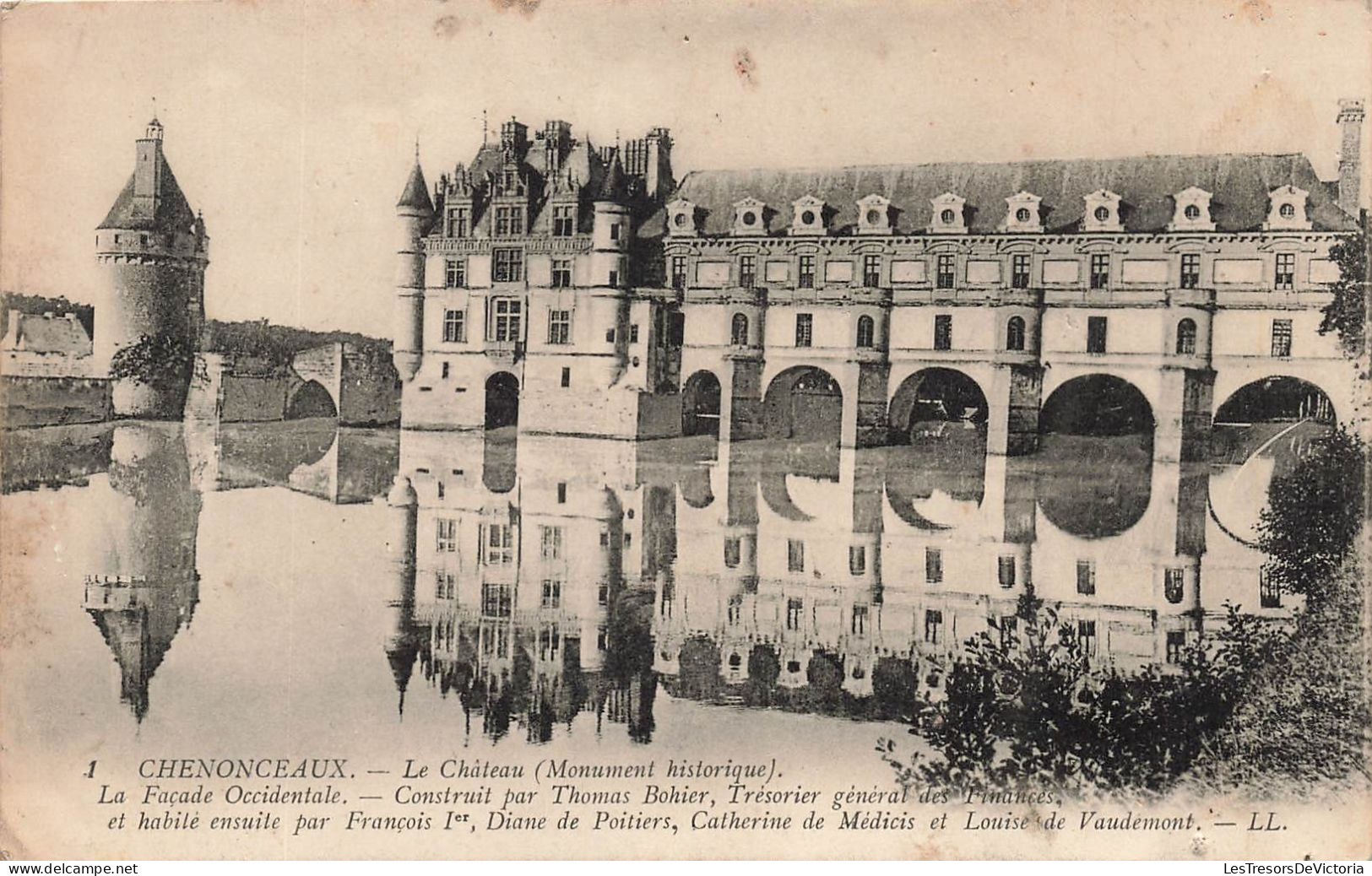 FRANCE - Chenonceaux - Le Château - La Façade Occidentale - Carte Postale Ancienne - Chenonceaux