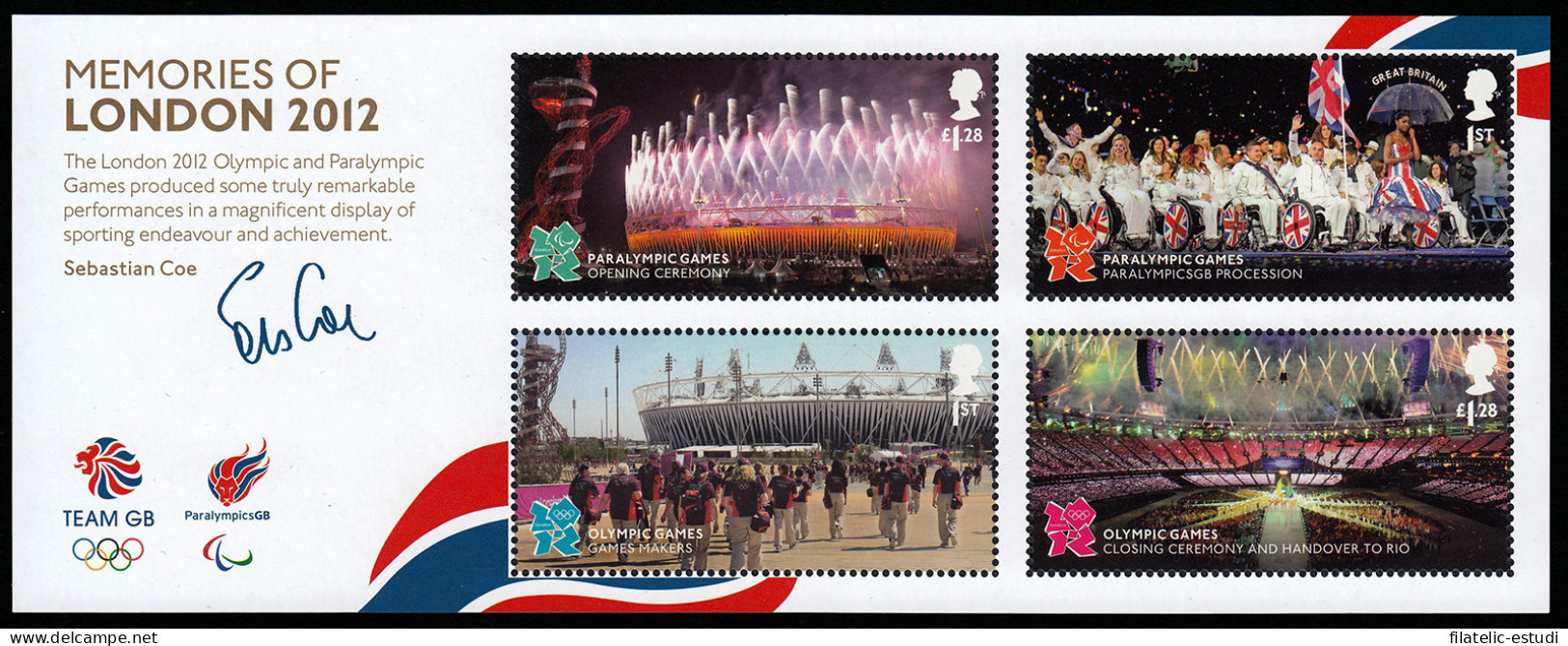 Gran Bretaña HB 97 2012 Recuerdos De Los Juegos Olímpicos Y Paralímpicos MNH - Blocs-feuillets