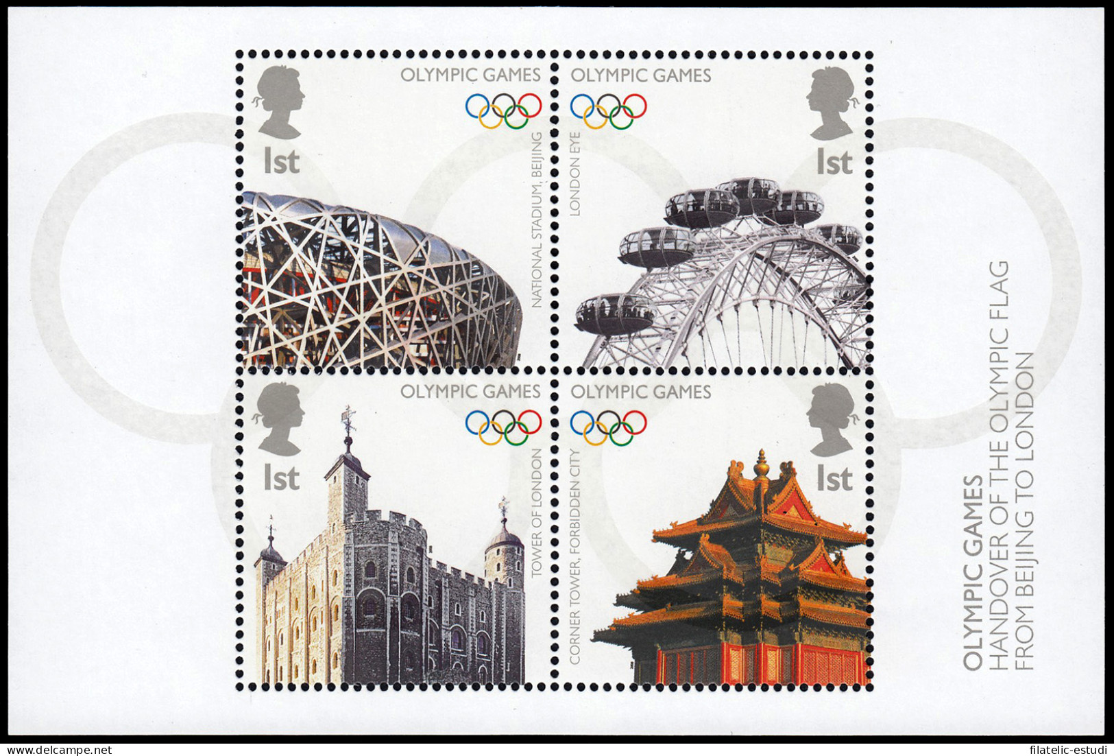 Gran Bretaña HB 57 2008 JJOO De Pekin Y Londres 2012 Emisión Conjunta MNH - Blocs-feuillets