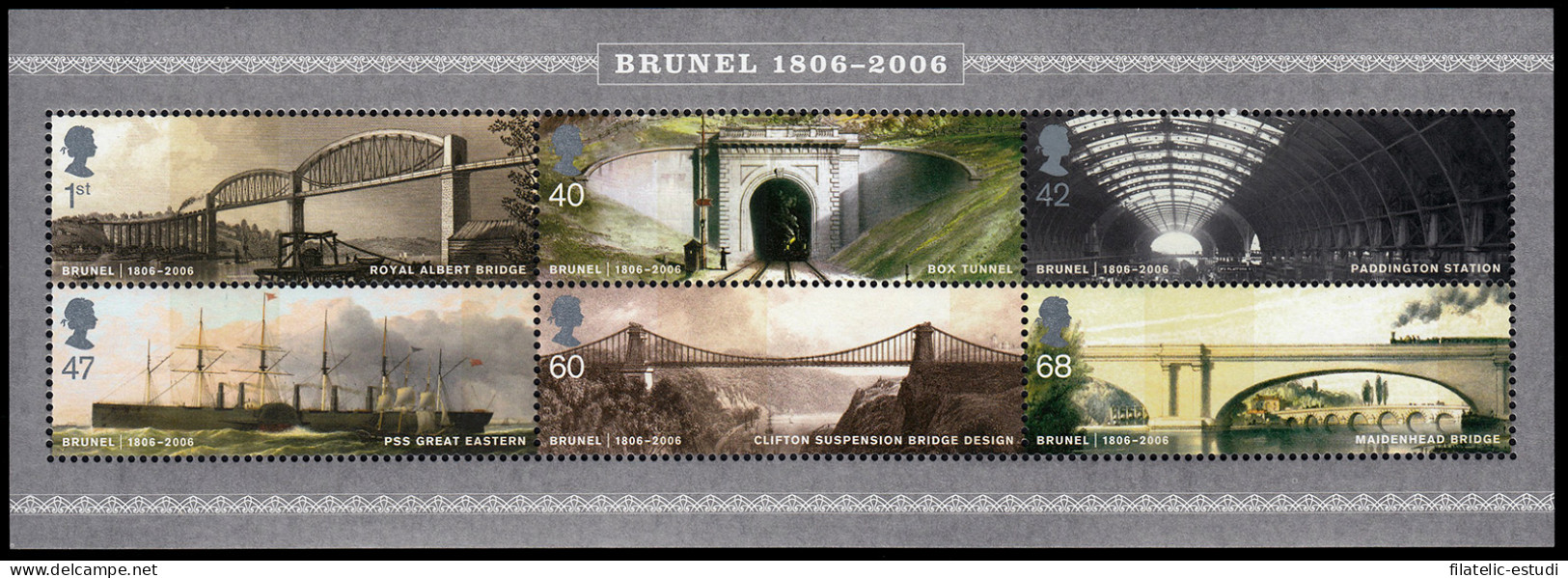 Gran Bretaña HB 37 2006 Personajes Isambard Kingdom Brunel MNH - Hojas Bloque