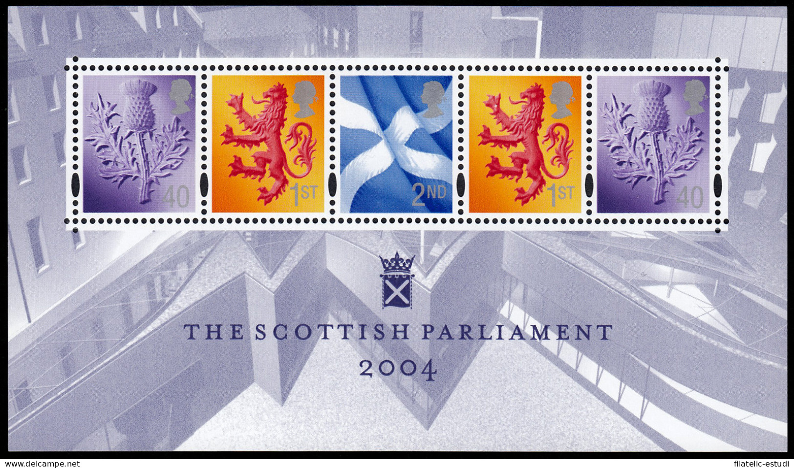 Gran Bretaña HB 26 Inauguración Edificio Parlamento De Escocia MNH - Blocks & Miniature Sheets