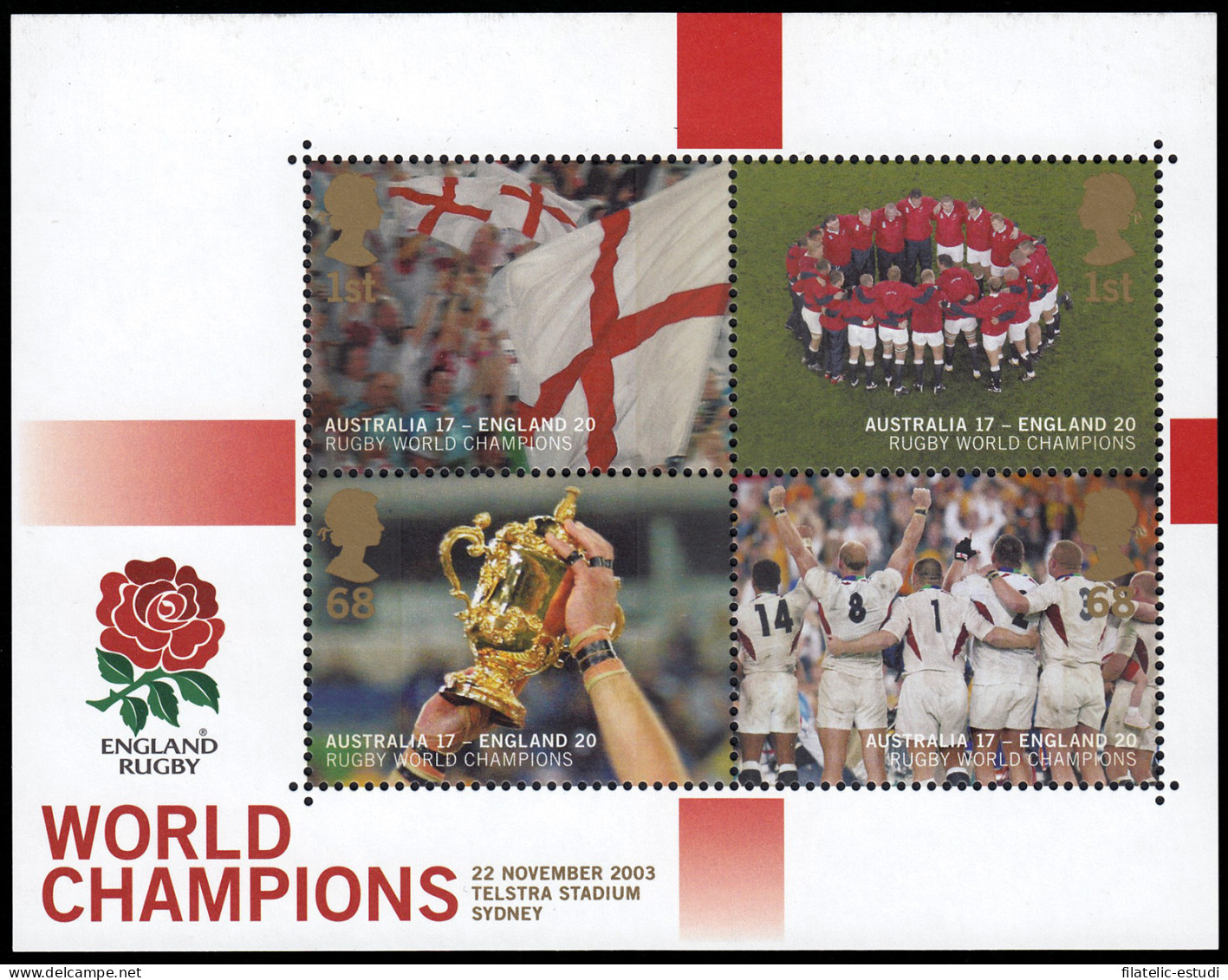 Gran Bretaña HB 22 2003 Copa Del Mundo De Rugby MNH - Blocs-feuillets