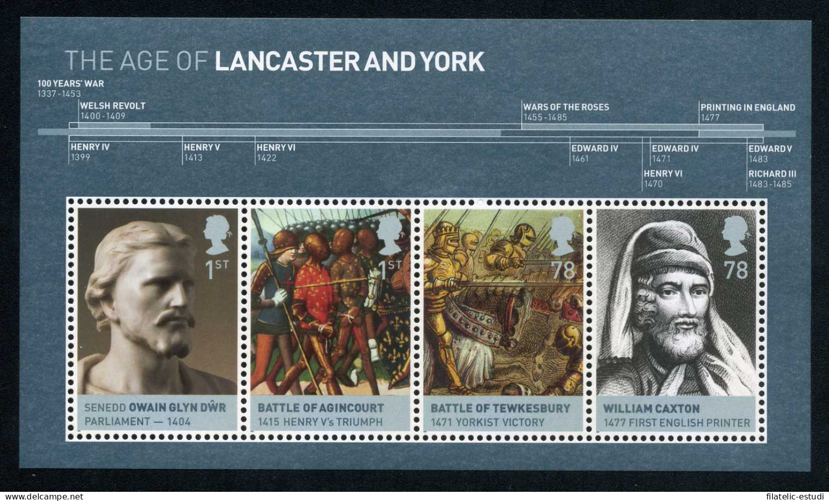 Gran Bretaña HB 54 2008 Reyes Británicos Las Casas De Lancaster Y York MNH - Blocks & Miniature Sheets