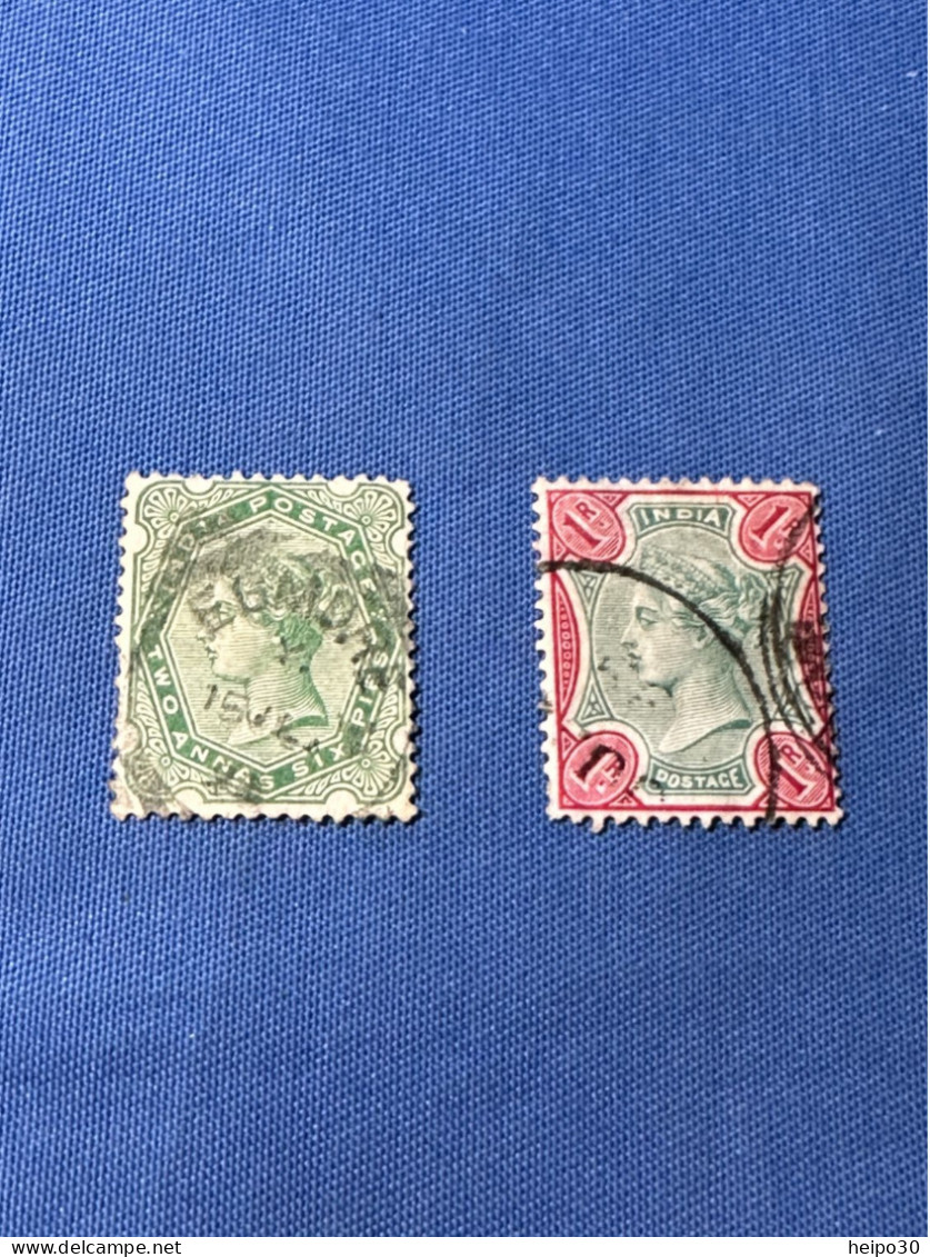 British India 1892  Michel # 44 # 44 Queen Victoria  2'6 A'P Und 1 R - 1882-1901 Empire