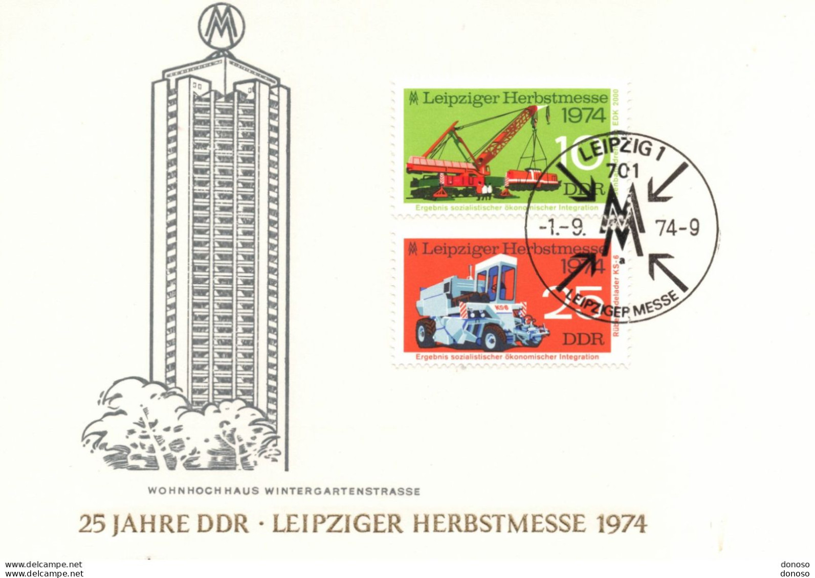 RDA 1974 Foire De Leipzig - Cartes Postales - Oblitérées
