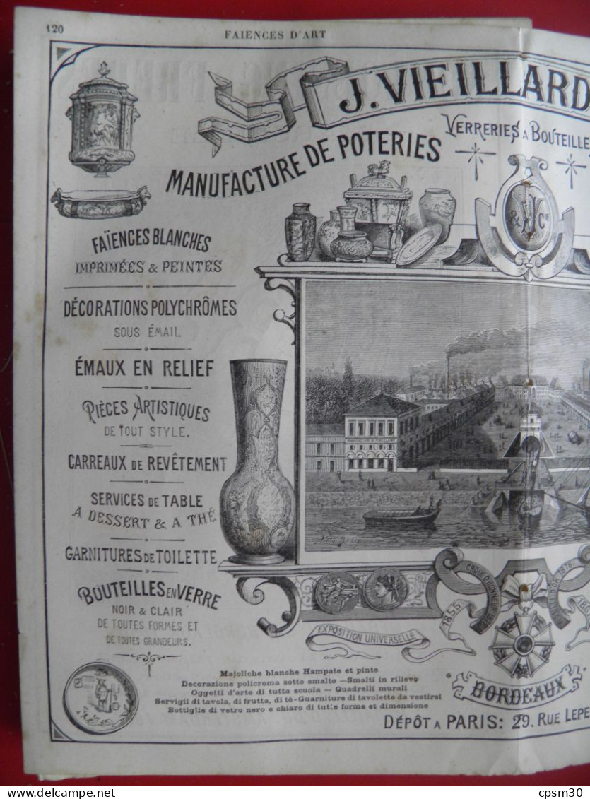 PUB 1884 - Poterie J Viellard 33 Bordeaux, Engrais Schloesing 13 Marseille, Poterie Boutet 06 Nice - Publicités