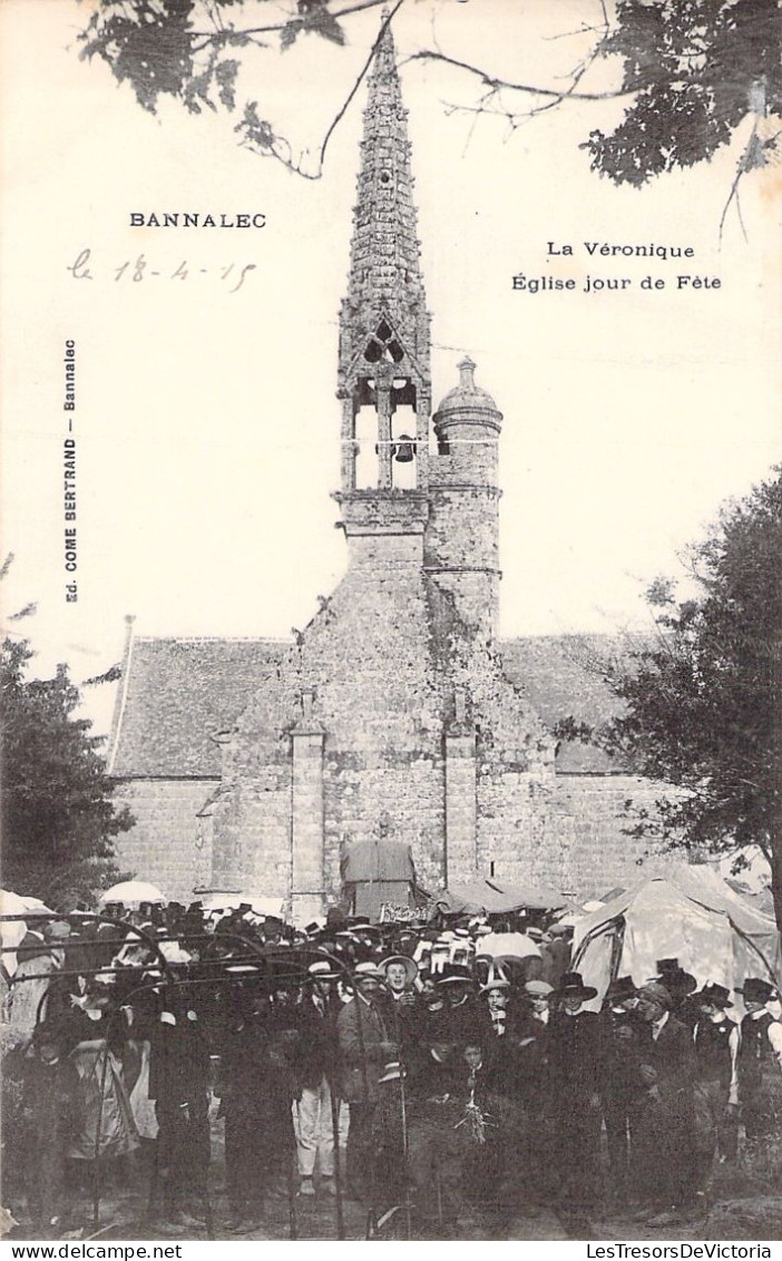 FRANCE - Bannalec - La Veronique - Eglise Jour De Fete - Tres Animé - Carte Postale Ancienne - Bannalec