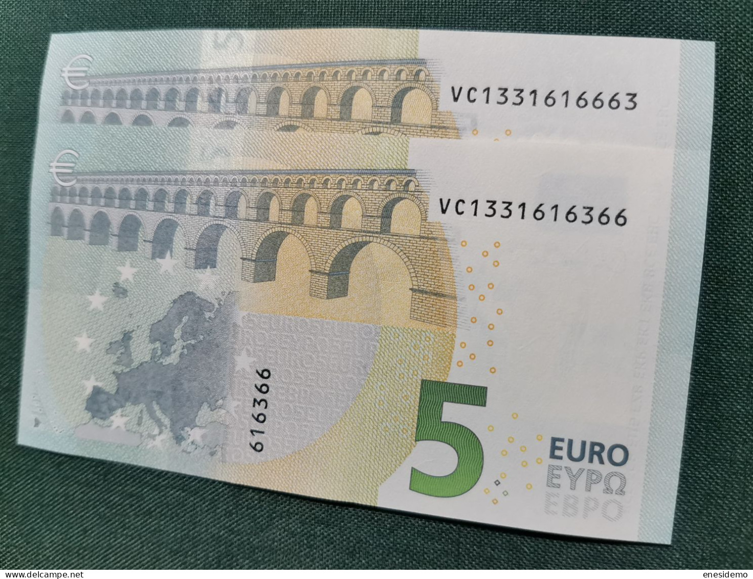 5 EURO SPAIN 2013 LAGARDE V014F5 VC SC FDS ONLY THREE NUMBERS UNCIRCULATED PERFECT