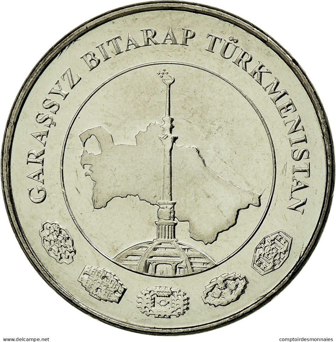 Monnaie, Turkmanistan, 5 Tenge, 2009, SPL, Nickel Plated Steel, KM:97 - Turkmenistan