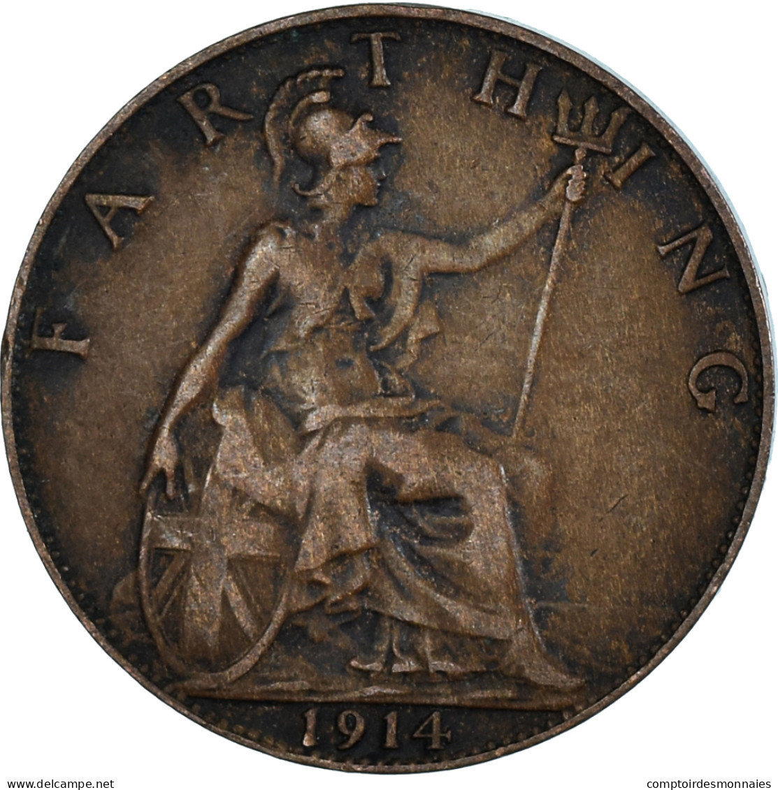 Monnaie, Grande-Bretagne, Farthing, 1914 - B. 1 Farthing