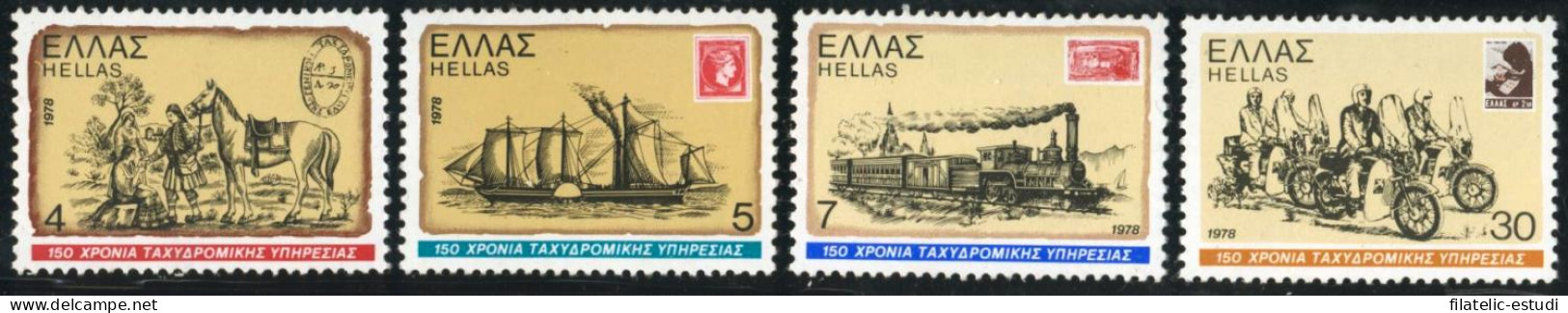 TRA1/S Grecia Greece  Nº 1288/91   1978  150º Ani. Del Correo Helénico Lujo - Altri & Non Classificati