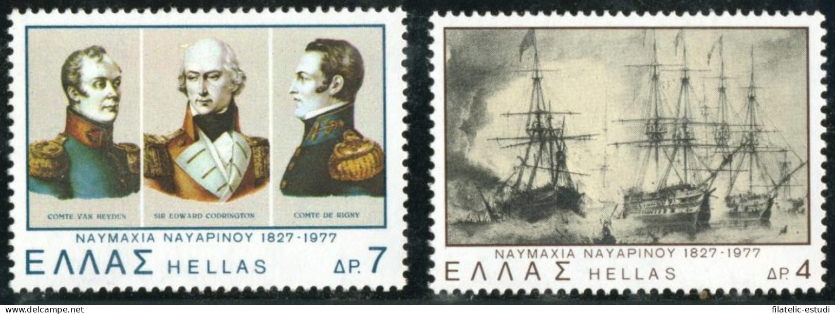 BA1/S Grecia  Greece  Nº 1267/68  1977 150º Aniv. De La Batalla De Navarin Luj - Otros & Sin Clasificación