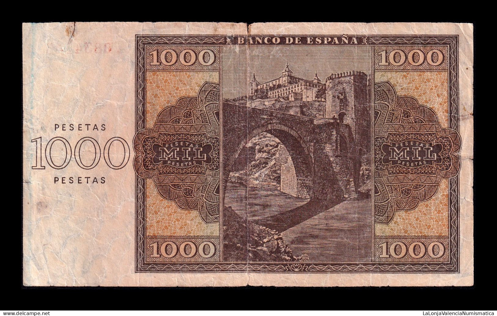 España Spain 1000 Pesetas Burgos 1936 Pick 103 Serie B Bc/+ F/+ - Andere & Zonder Classificatie