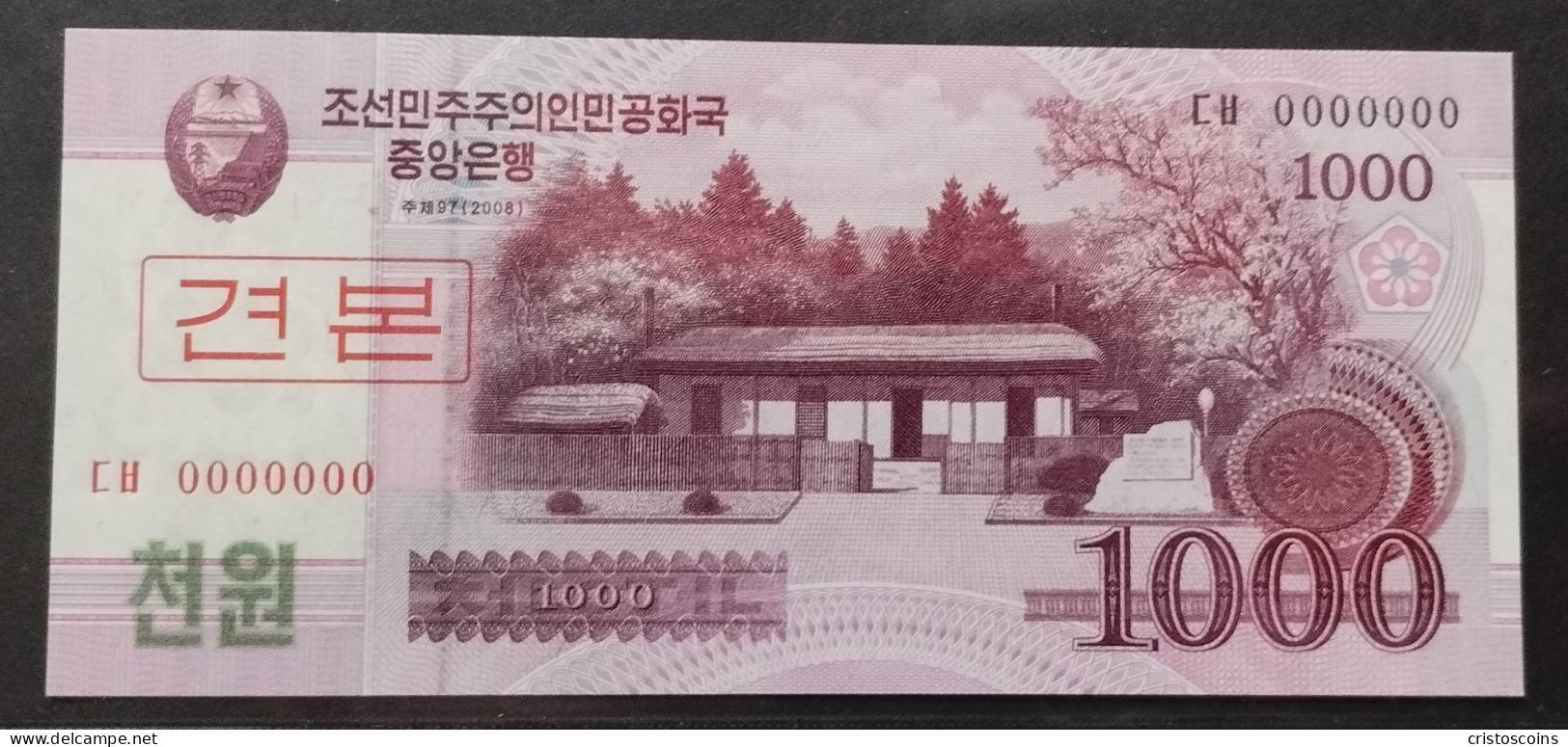 2008 Esemplare/Specimen 0000000 Della Corea Del Nord 1000 Won  UNC P-64s (B/72 - Corea Del Nord