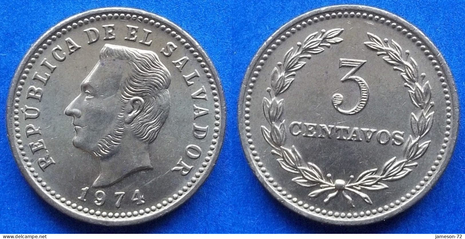 EL SALVADOR - 3 Centavos 1974 KM# 148 Reform Coinage - Edelweiss Coins - Salvador