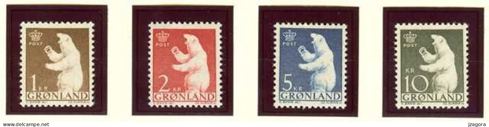 POLAR BEAR Eisbär Oso Polar Ours Polaire GREENLAND GRÖNLAND GOENLAND 1963 MI 58-61 F58-61 MNH(**) Slania ARCTIC - Fauna Artica