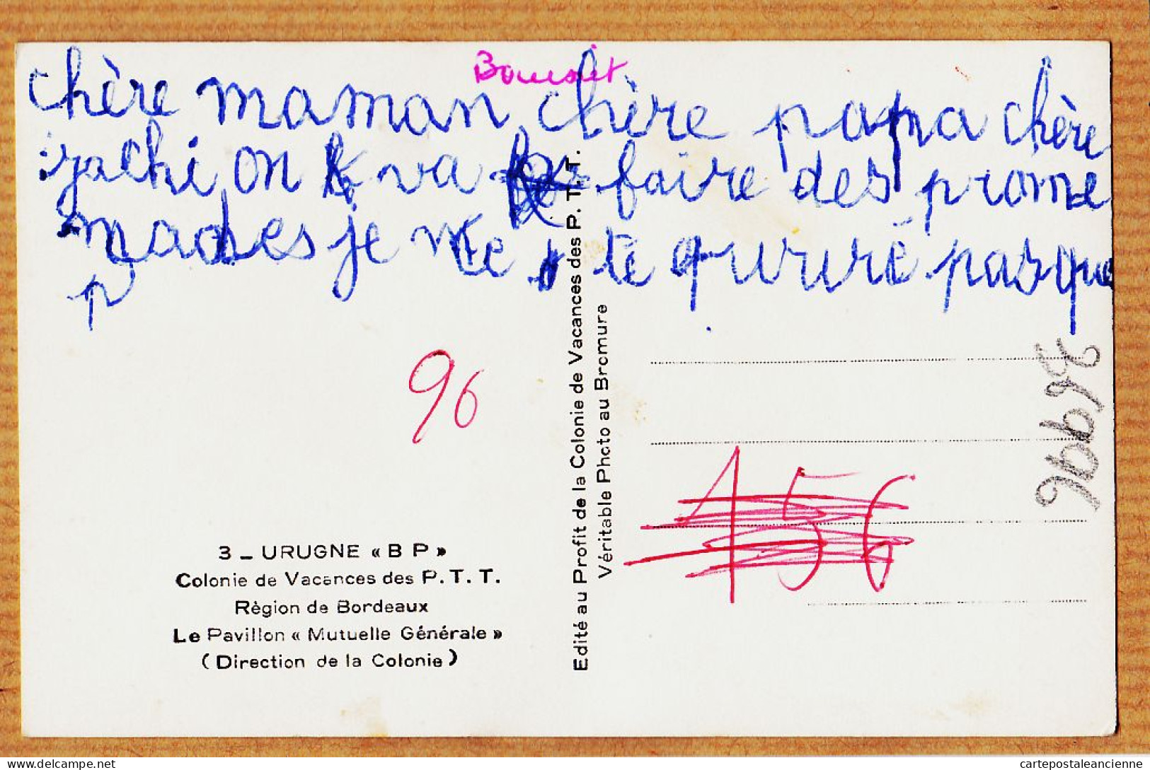 15389 ● Peu Commun URUGNE Urrugne Euskadi Colonie Vacances P.T.T Région De BORDEAUX Pavillon MUTUELLE GENERALE 1950s - Urrugne