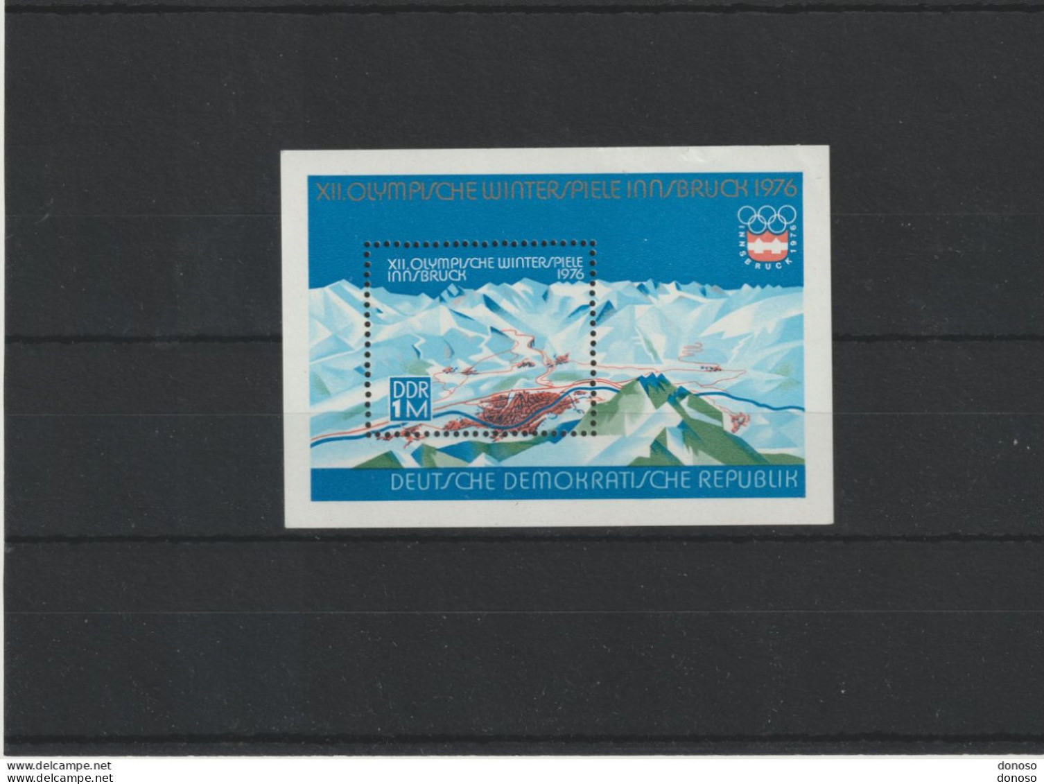 RDA 1976 Jeux Olympiques D'Innsbruck  Yvert BF 38, Michel Bl 43 NEUF** MNH Cote 4 Euros - 1971-1980