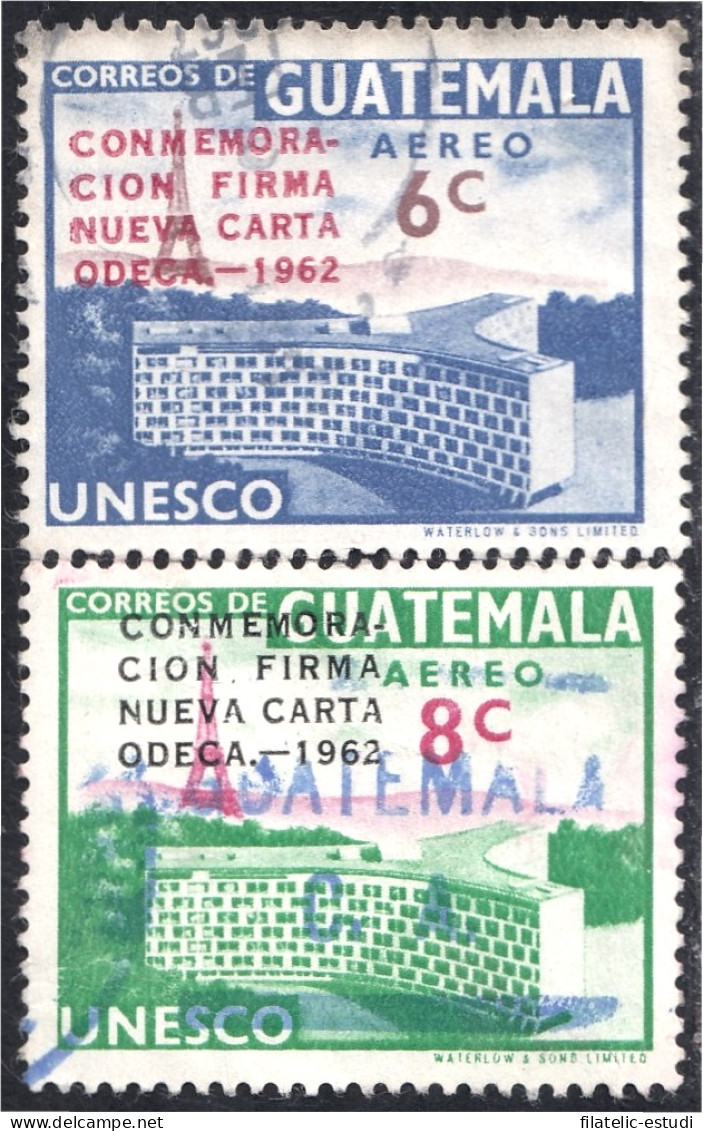 Guatemala A- 284/85 1963 Palacio De La UNESCO Usados - Guatemala