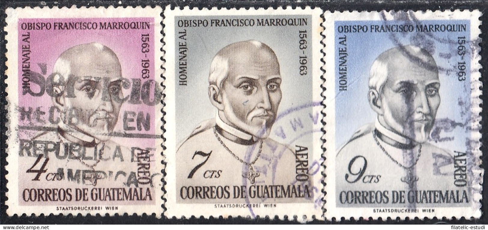 Guatemala A- 326/28 1965 Obispo Francisco Marroquín Usados - Guatemala