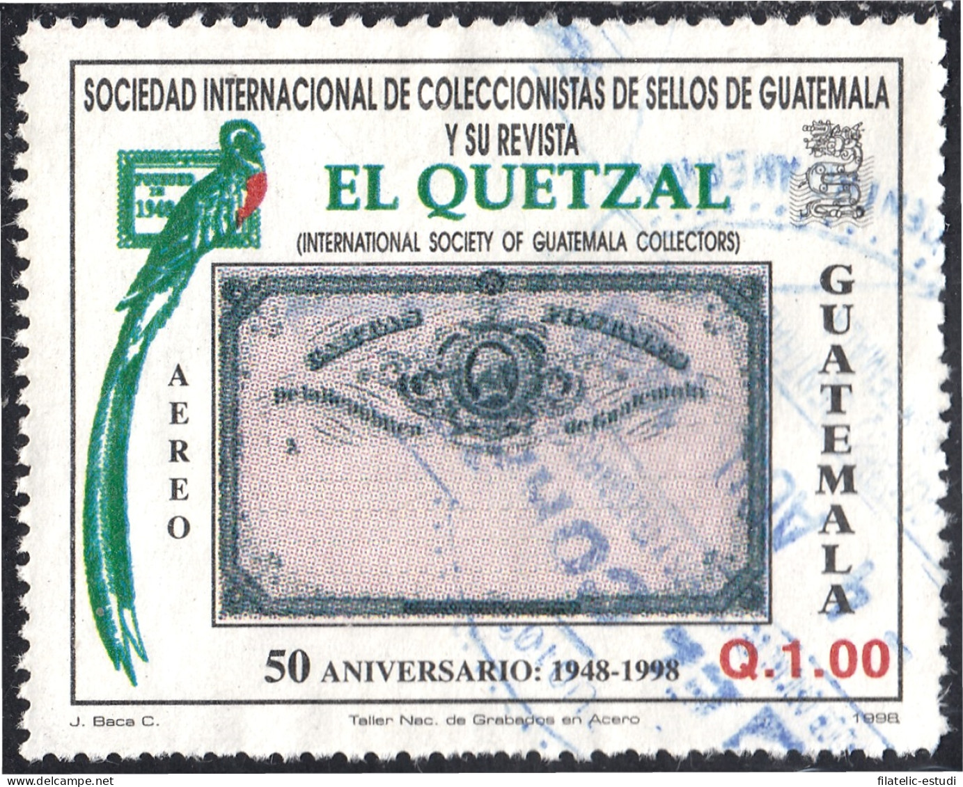 Guatemala A- 871 1998 Sociedad Internacional De Coleccionistas De Sello En Gua - Guatemala