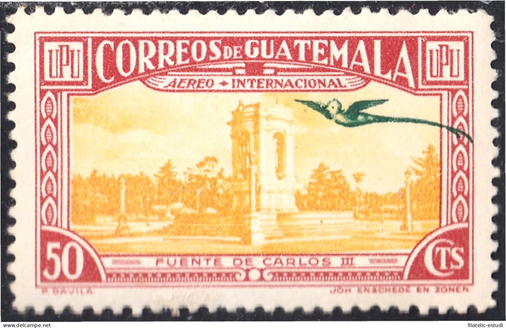 Guatemala A- 124 1939 Fuente De Carlos III MH - Guatemala