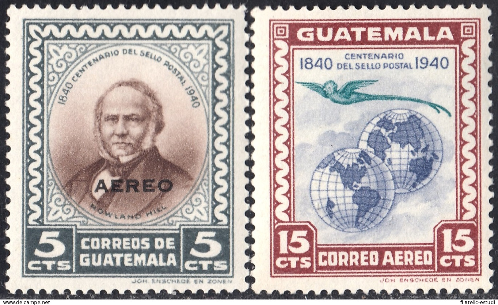 Guatemala A- 141/42 1946 Rowland Hill Centenario Del Sello Postal  UPUMH - Guatemala