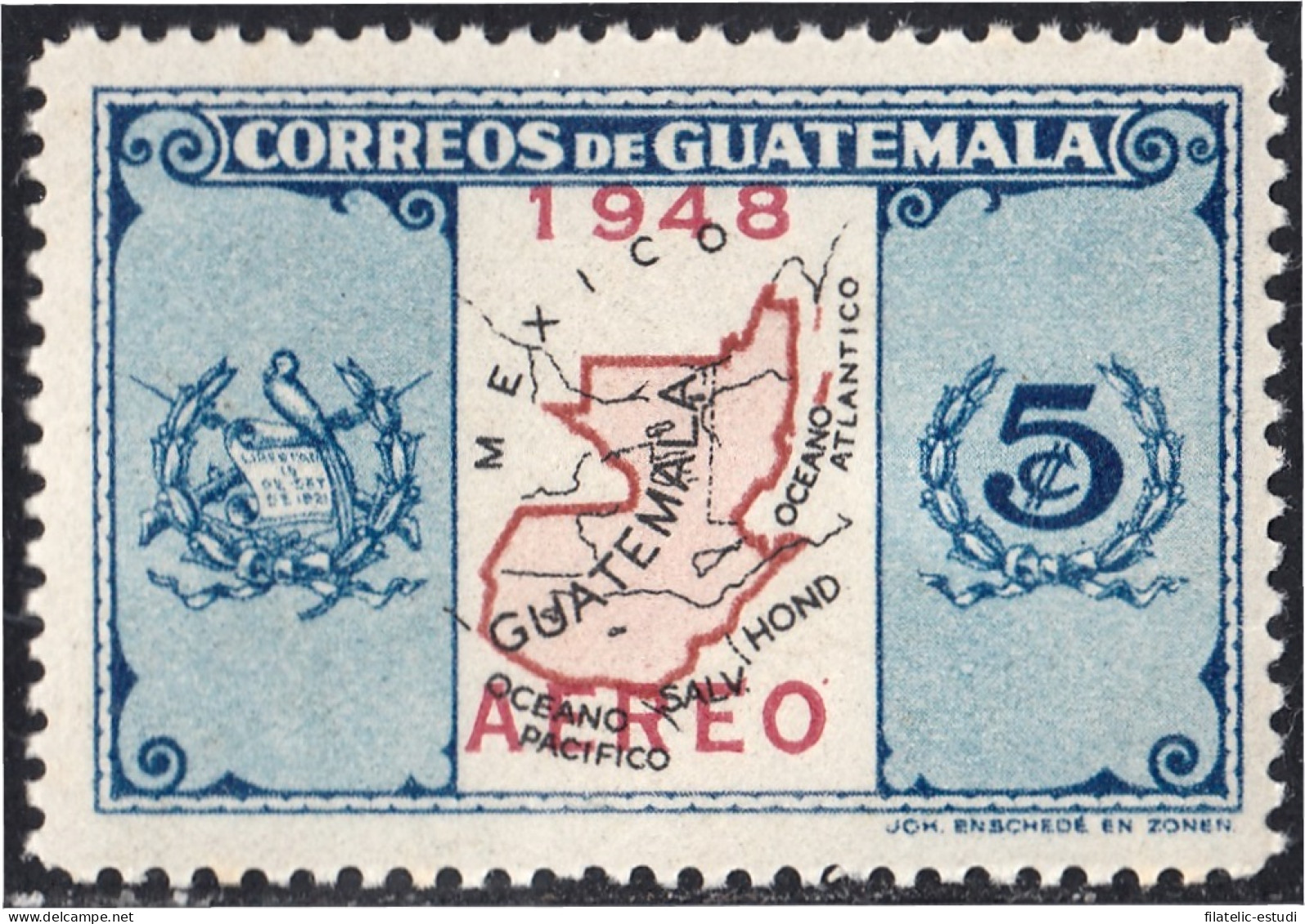 Guatemala A- 159 1948 Carta Modificada De Guatemala MH - Guatemala