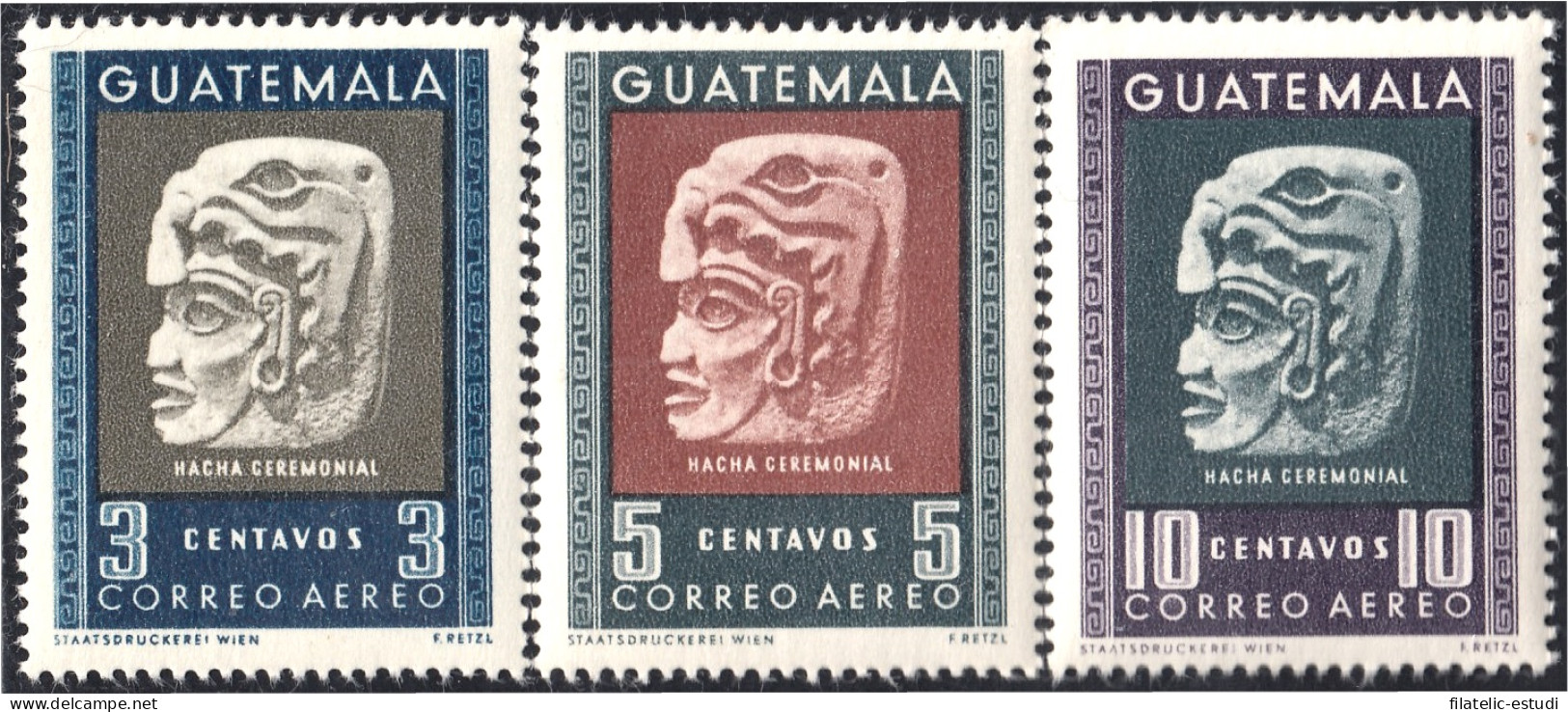 Guatemala A- 183/85 1953 Hacha Ceremonial MH - Guatemala