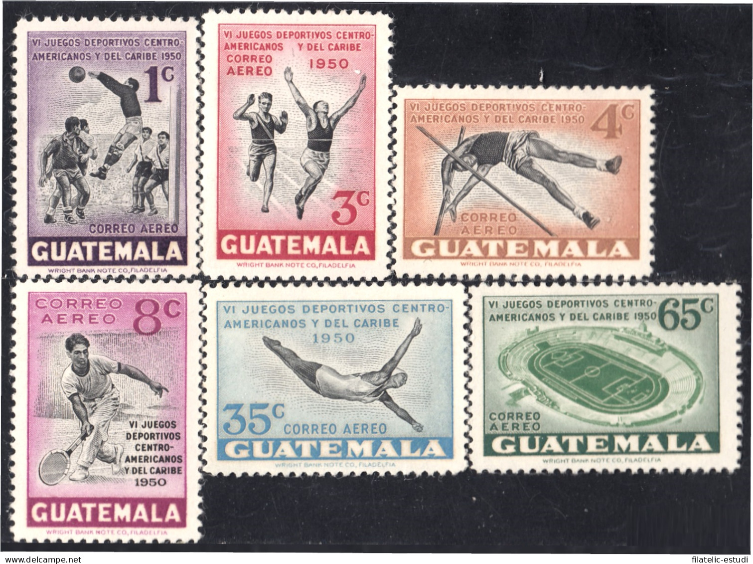 Guatemala A- 173/78 1950 IV Juegos Deportivos Centroamericano Y Del Caribe MH - Guatemala