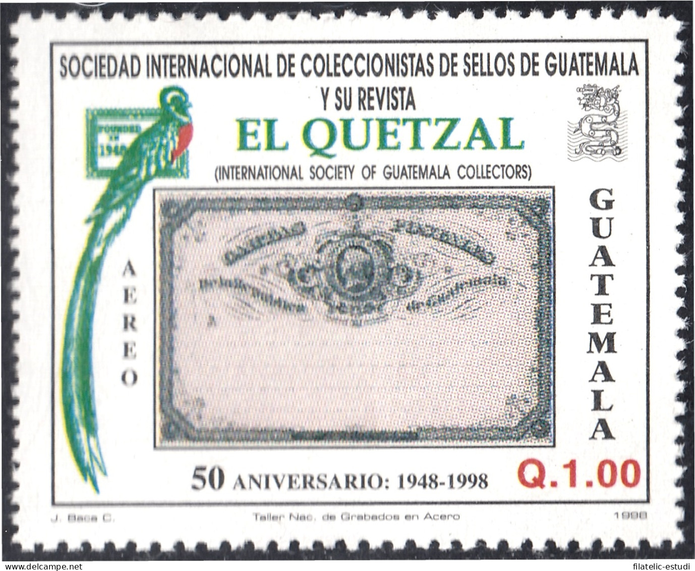 Guatemala A- 871 1998 Sociedad Internacional De Coleccionistas De Sello En Gua - Guatemala