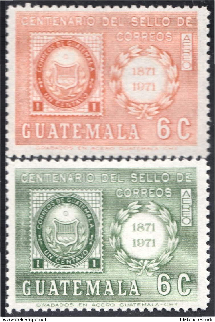 Guatemala A- 573/74 1976 Centenario Del Sello De Correos Escudo MNH - Guatemala