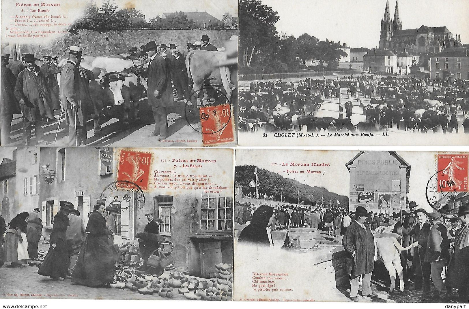 Foires Marchés Agriculture - Lot De 9 CPA  Animées BON ETAT Voir Détail Toutes Scannées - Mercati