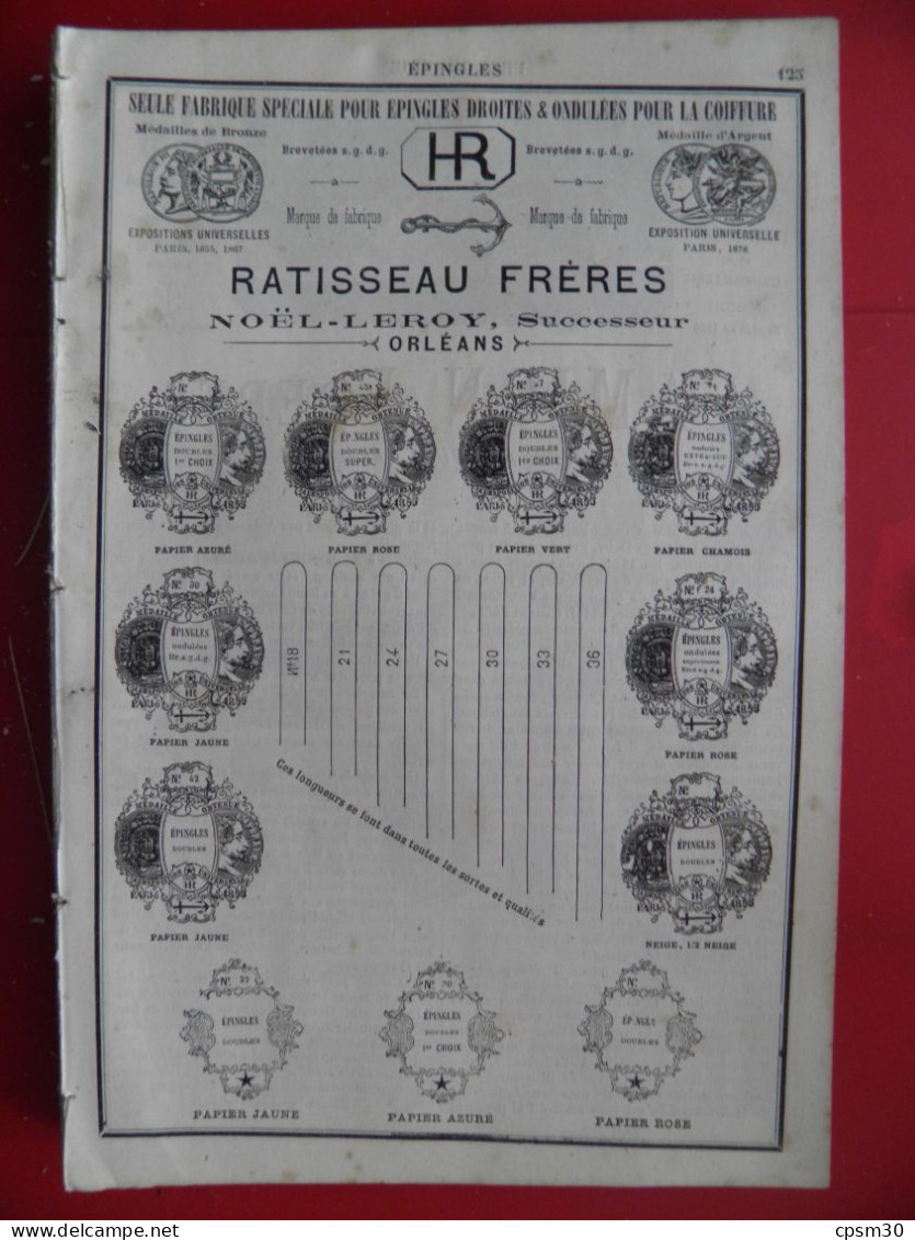 PUB 1884 - Manufacture Ferronnerie Quincaillerie Camion à 08 Vivier Au Court, Epingles Ratisseau Orléans, Clous Lejay 08 - Publicités