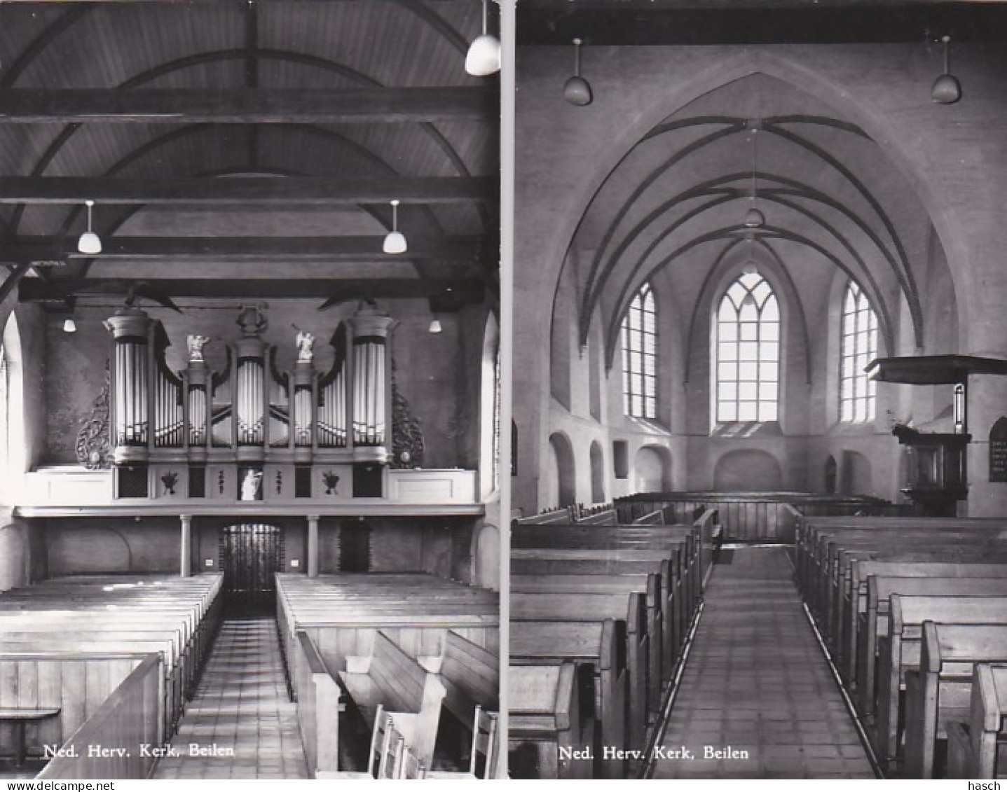270322Beilen, Ned. Herv. Kerk (2 FOTO KAARTEN)(zie Hoeken) - Sonstige & Ohne Zuordnung