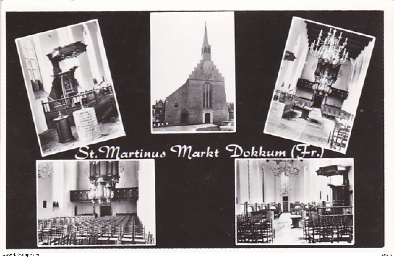 2703159Dokkum, St. Martinus Markt – Kerk. - Dokkum