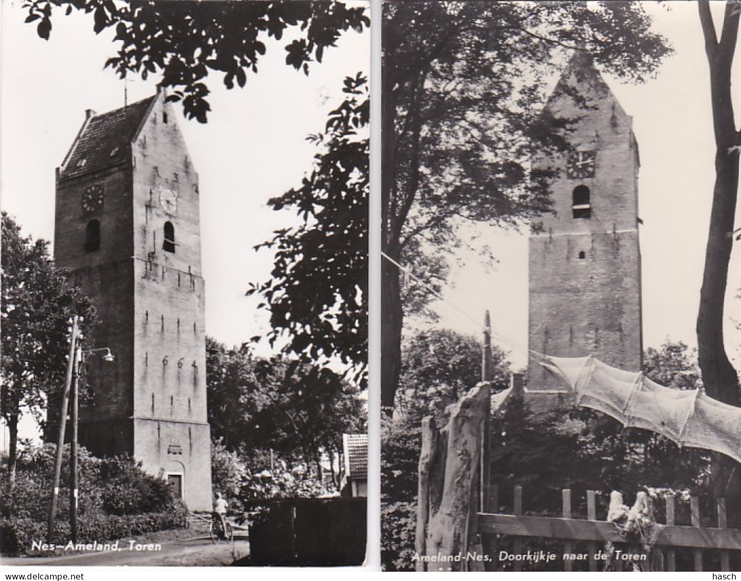 2703175Nes, Ameland Toren – Doorkijkje Naar De Toren. (2 KAARTEN) - Ameland