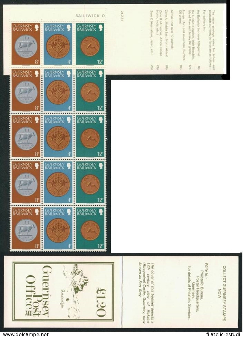 FAU1/S  Guernesey Nº 175 Carnet + 179 Carnet  1981 Monedas - Guernsey