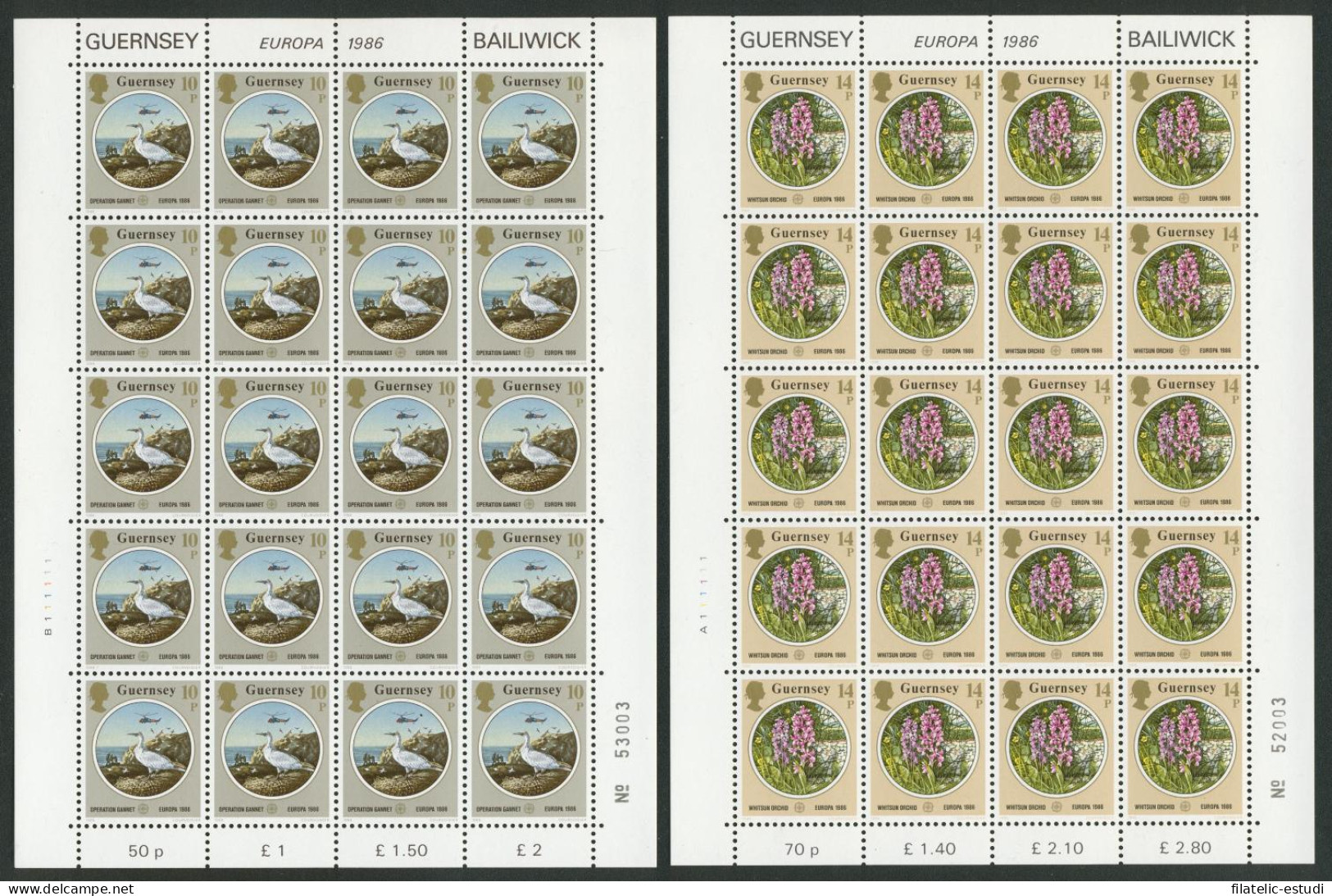 FL1 Guernesey Guernsey Nº 359/61  1986  Minipliegos  MNH - Guernsey