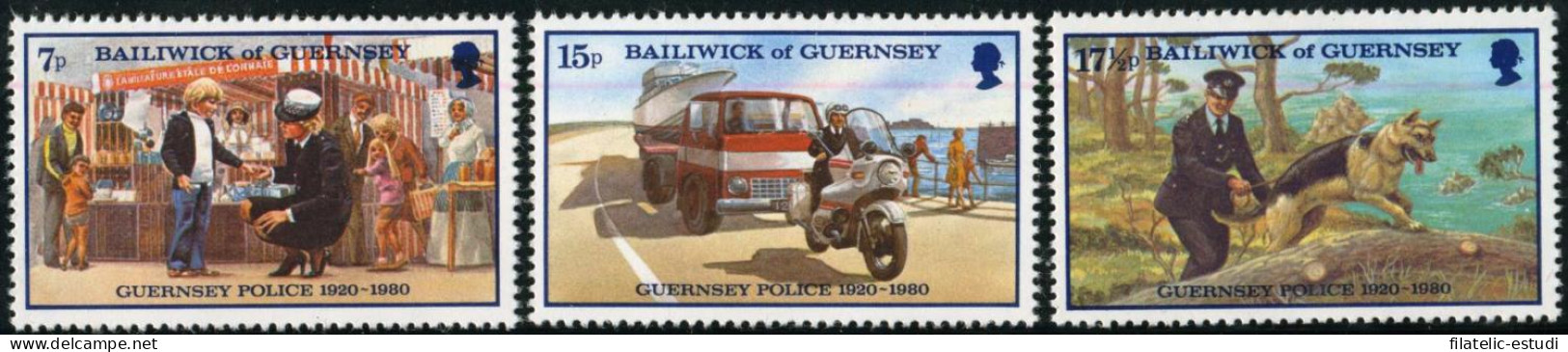 FAU2/S Guernesey  Nº 201/03   1980  60º Aniv. De La Policia De La Isla Lujo - Guernsey