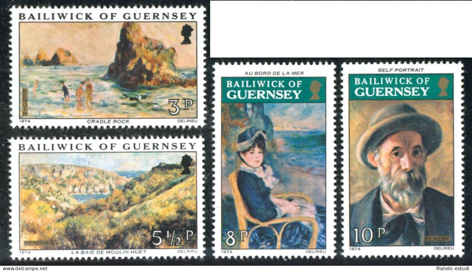 PI1 Guernesey  Nº 105/08  1974 Pinturas De Renoir  MNH - Guernsey
