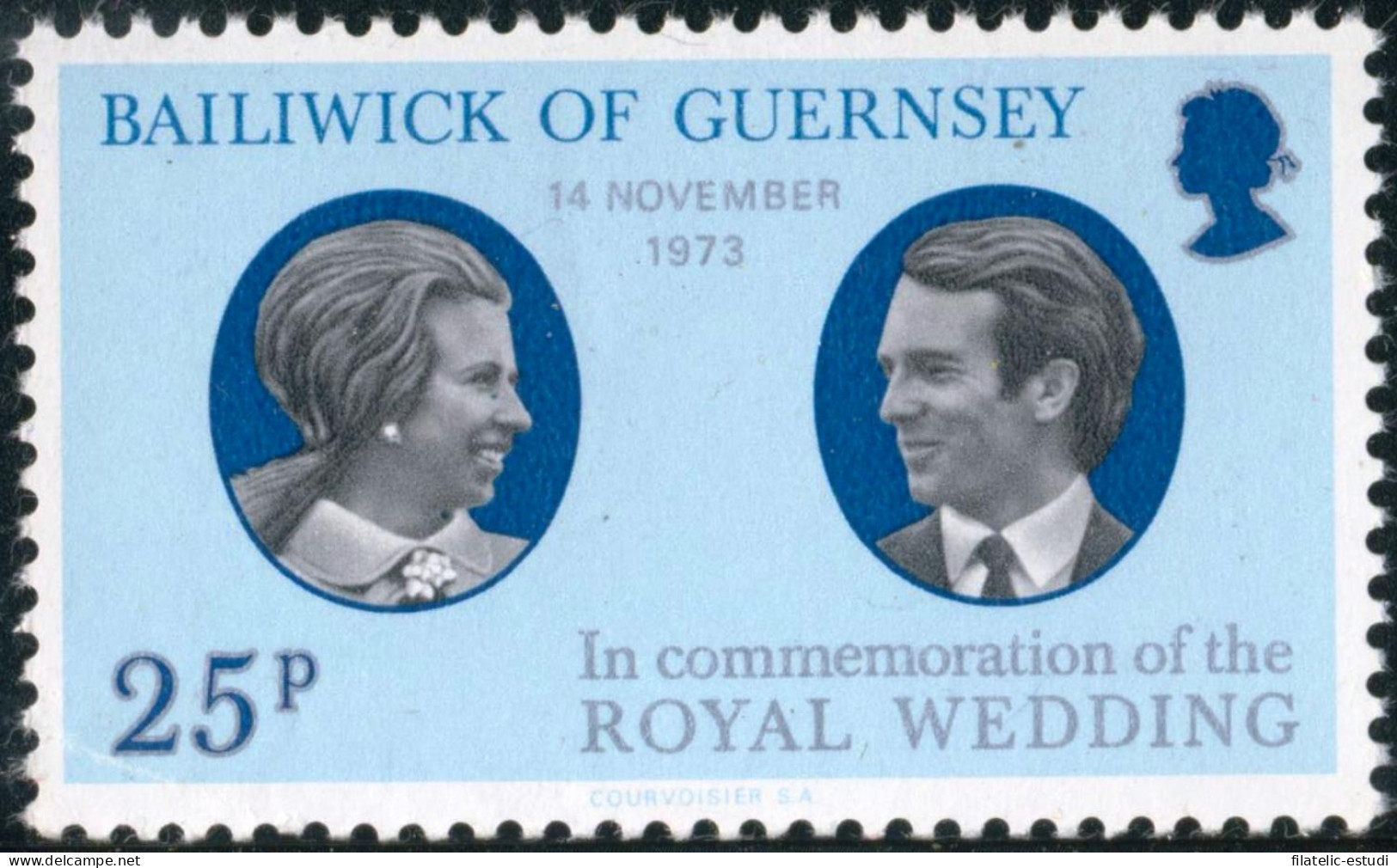 VAR1/S Guernesey  Nº 83  1973  Boda De Pa Princesa Anne Y Mark Philipps - Guernesey