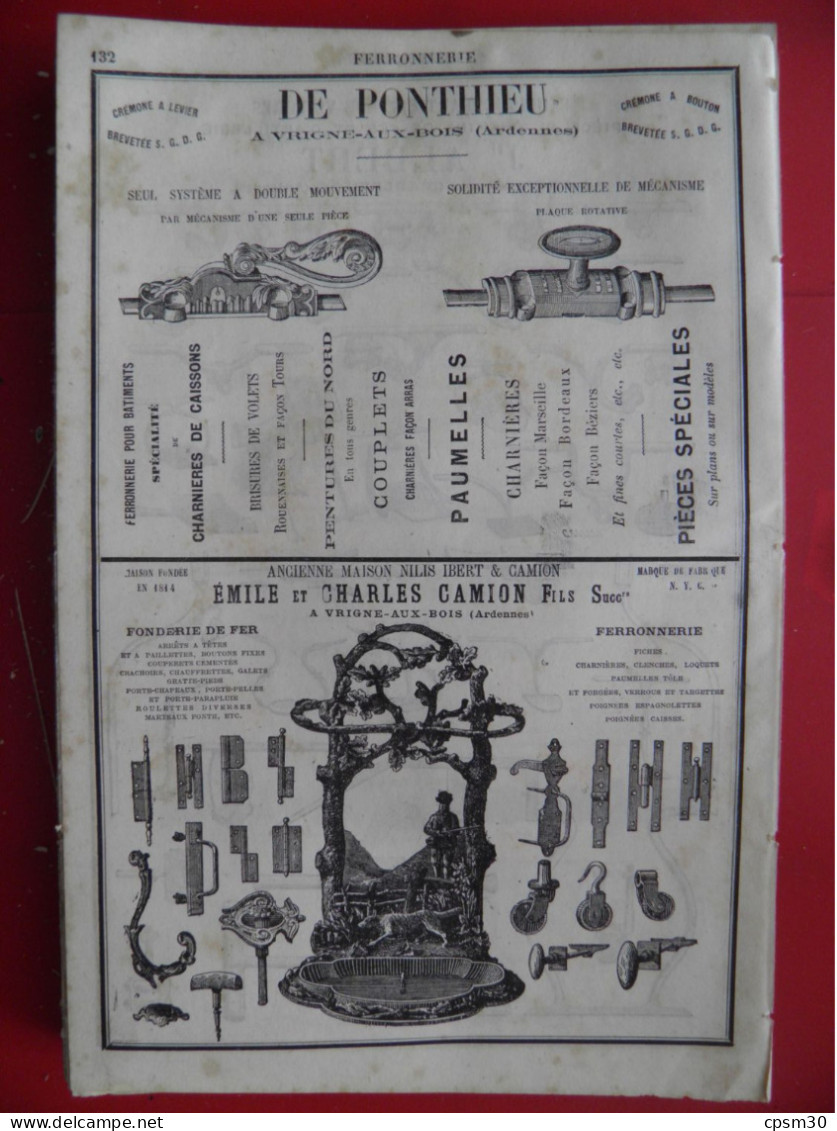 PUB 1884 - Articles De Voiture Et Pièces SNCF J Albert à 08 Charleville, Ponthieu 08 Vrigne Aux Bois, Camion 08 - Publicités